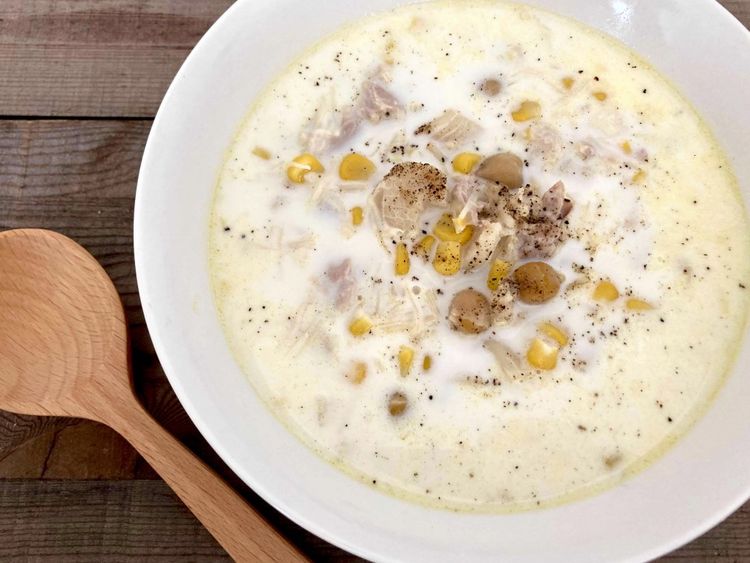 冬の朝はこれで決まり Macaroni編集部員の朝スープ 8 帆立缶のクラムチャウダー Macaroni