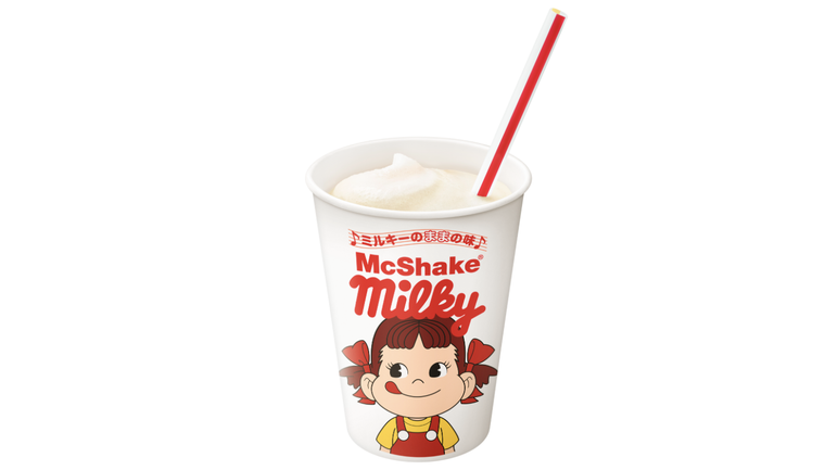 マクドナルド×不二家のコラボ!「マックシェイク® ミルキーのままの味」が期間限定で登場の画像