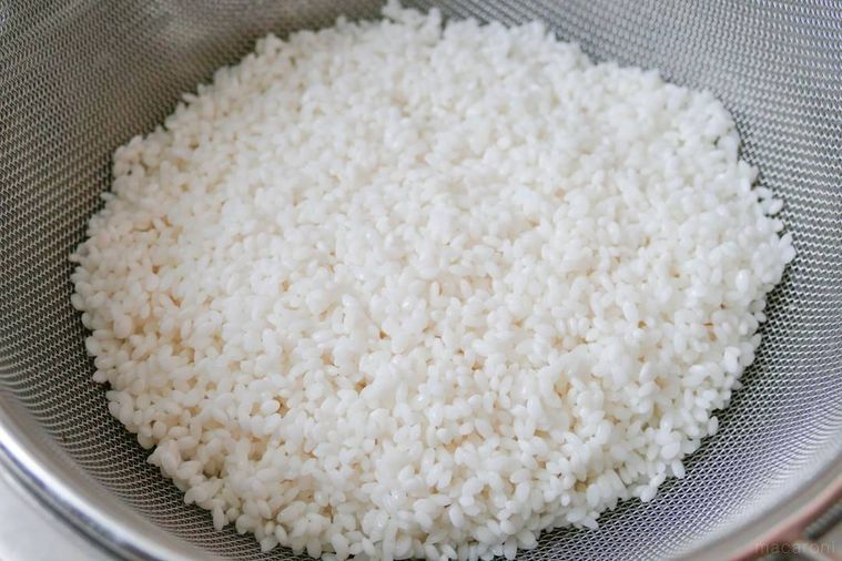 ザルにあげたお米