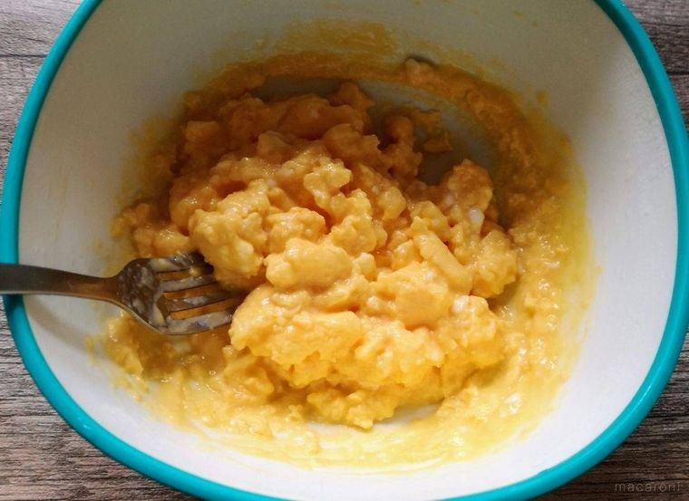 2度目のレンジ加熱後の卵