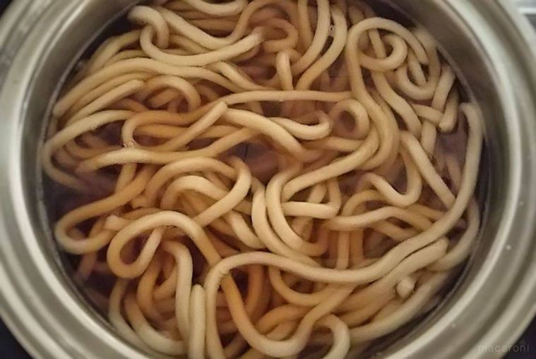 うどんを入れたところ