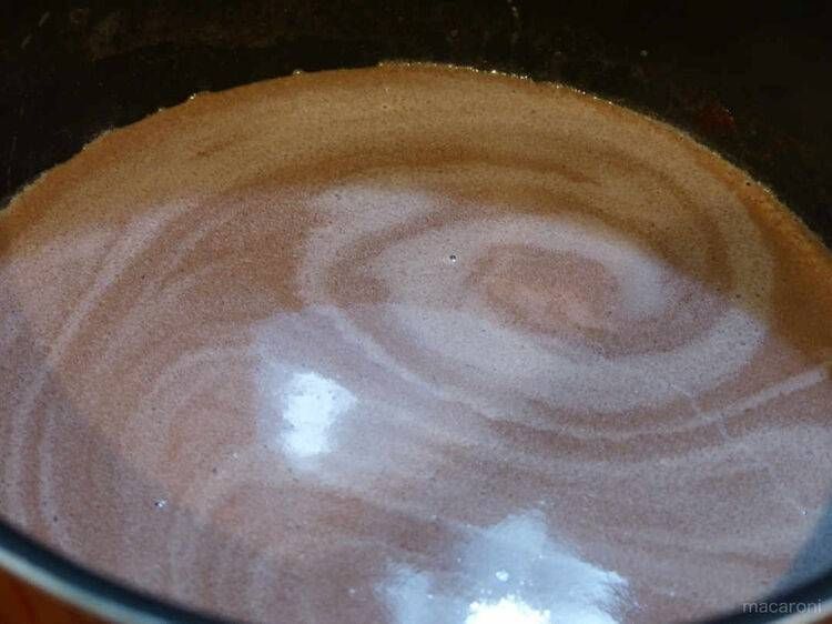 出来上がったホットチョコレート