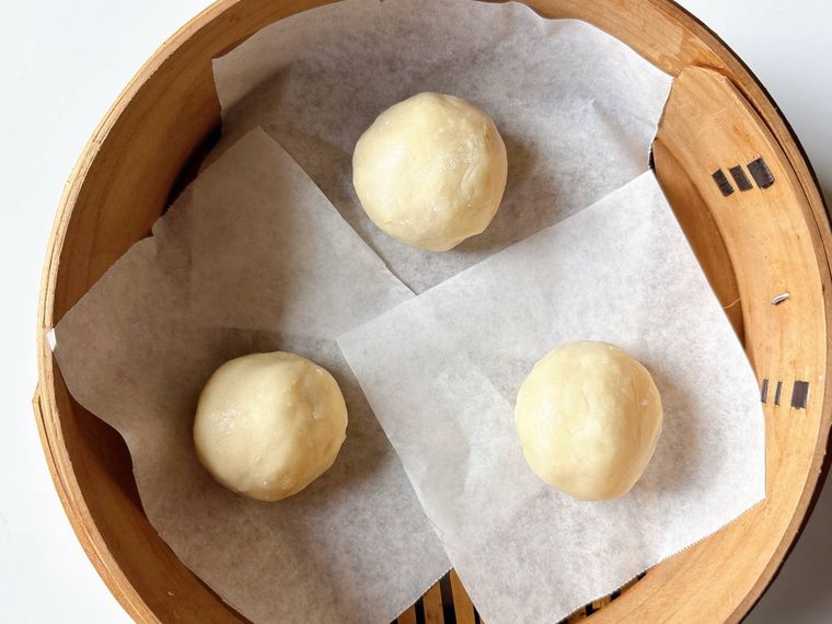 せいろに並べた生地