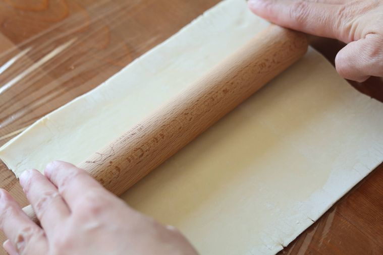 パイシートを伸ばしている