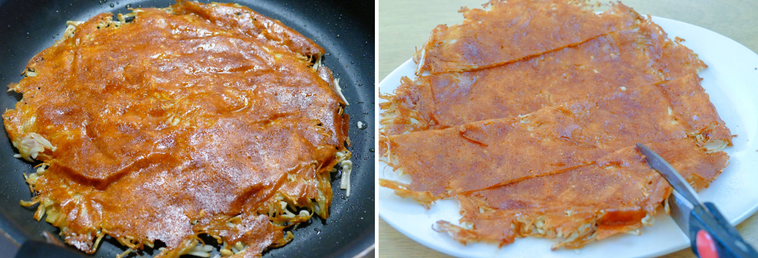 えのきチーズを焼いている様子