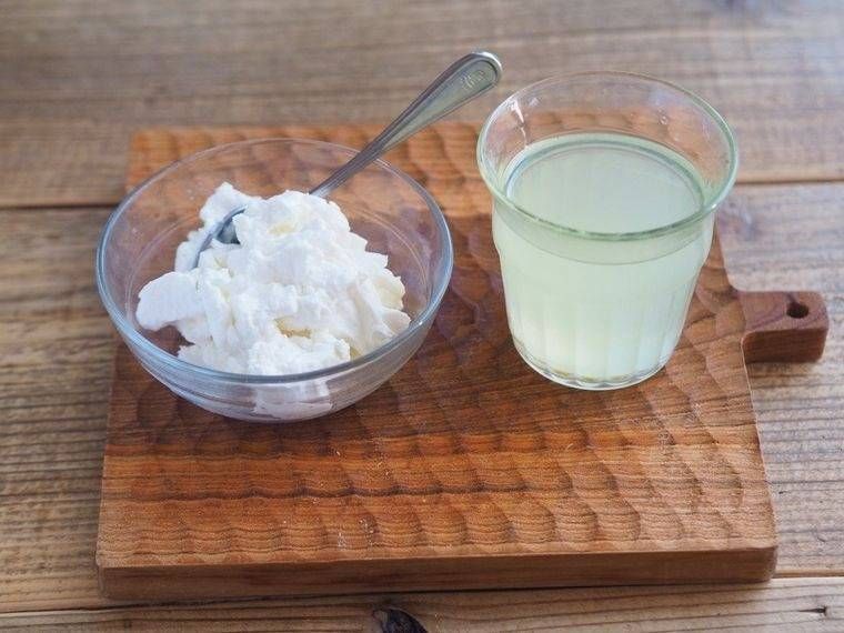 水切りヨーグルトとホエー