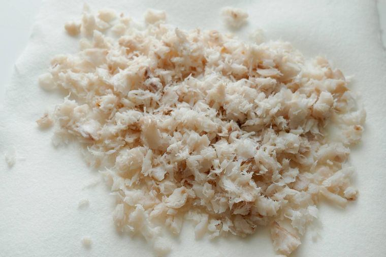 たらの切り身をほぐした様子