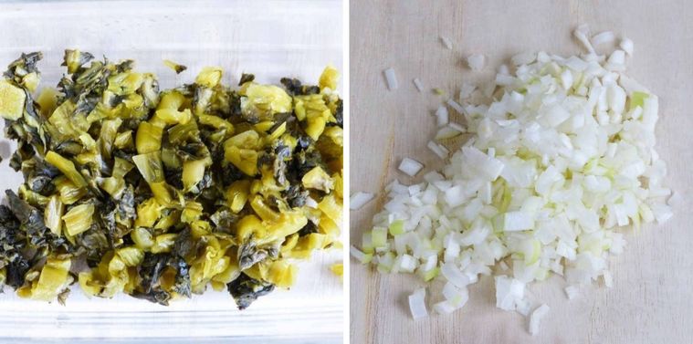 みじん切りにした高菜漬け