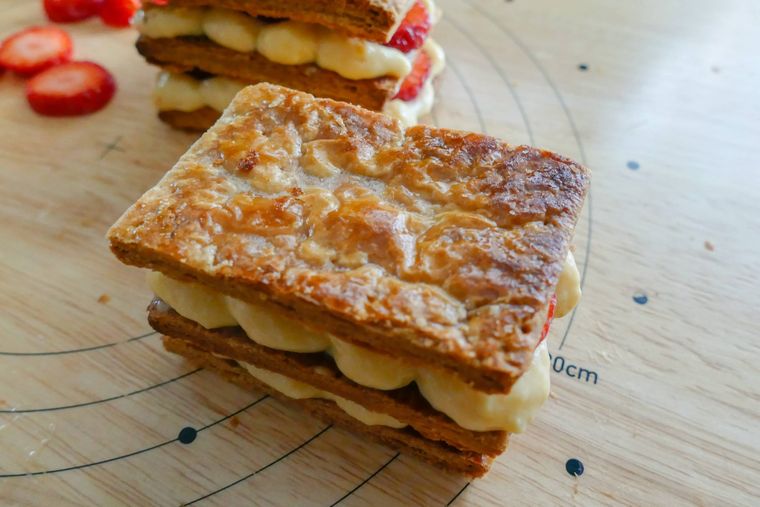 ミルフィーユを組み立てた様子