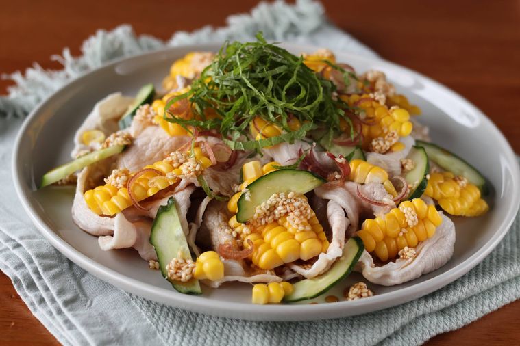 豚しゃぶととうもろこしのサラダ