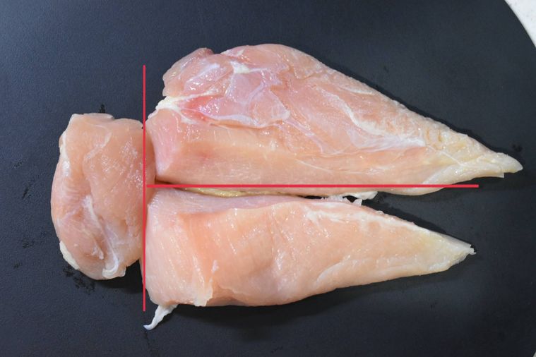 切った鶏むね肉