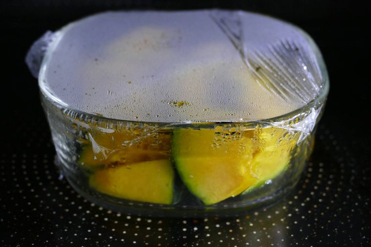 かぼちゃレンジ加熱