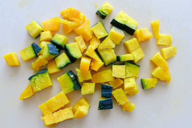 角切りのかぼちゃ