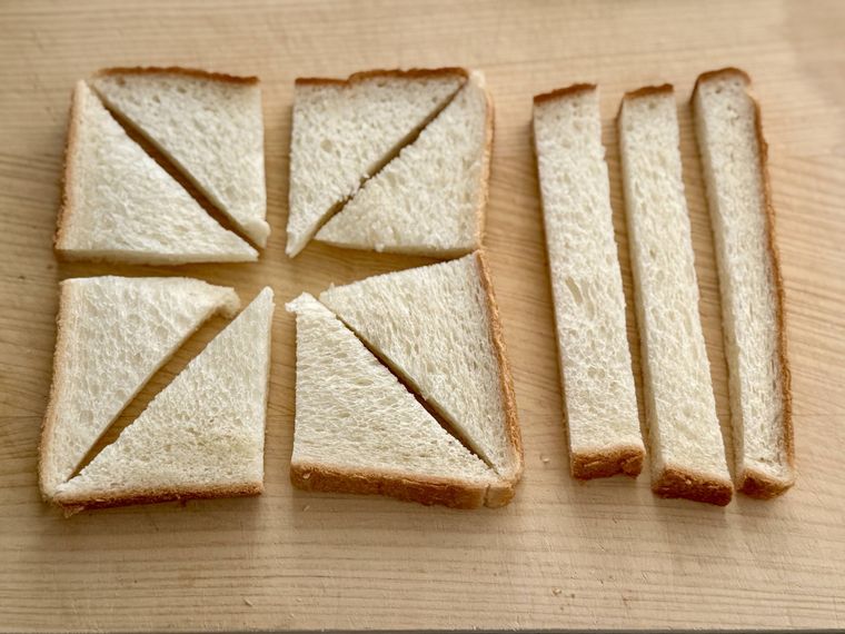 切った食パンの様子