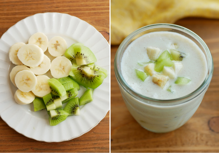 キウイとバナナのスムージーの作り方の工程写真