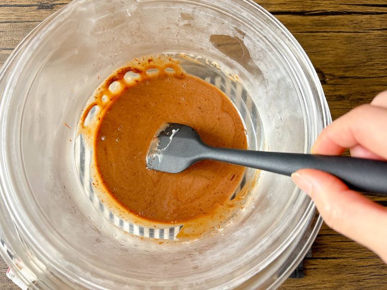 チョコレートを溶かす様子