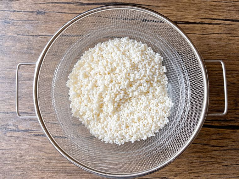 ザル上げした米