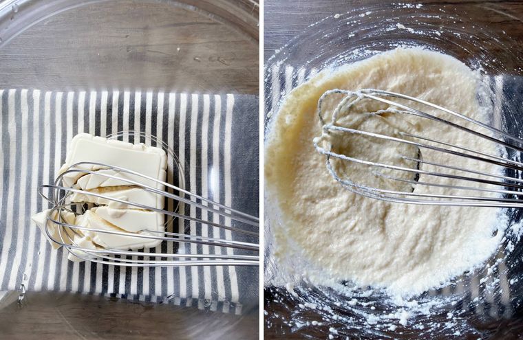 豆腐をつぶす様子